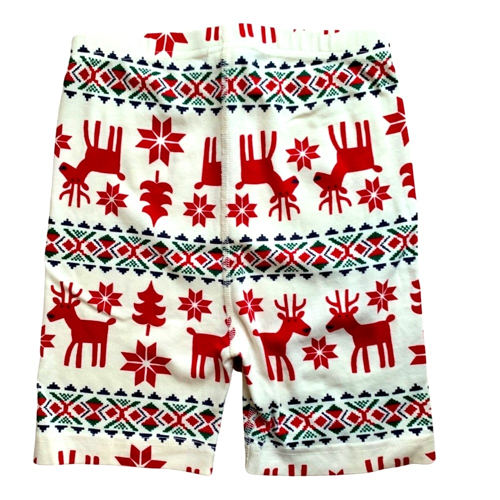 HANNA ANDERSSON Dear Deer Fair Isle Reindeer Holiday Pajama Shorts - Kids 10 New